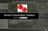 Event Generator Status