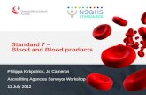 Standard 7 –  Blood and Blood products