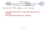 SPSS  (Statistical Packages for the Social Sciences)