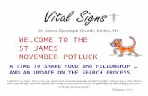 WELCOME TO THE  ST JAMES   NOVEMBER POTLUCK