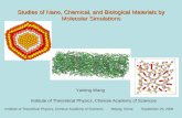 Studies of Nano, Chemical, and Biological Materials by Molecular Simulations