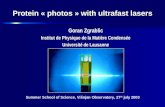 Protein « photos » with ultrafast lasers