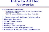EE360: Lecture 8 Outline Intro to Ad Hoc Networks