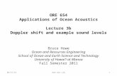 ORE 654 Applications of Ocean Acoustics Lecture 3b Doppler shift and example sound levels