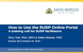 How to Use the SUSP Online Portal A training call for SUSP facilitators