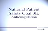 National Patient Safety Goal 3E: Anticoagulation