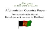 Afghanistan Country Paper