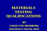 MATERIALS TESTING QUALIFICATIONS