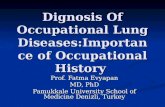 Dignosis  Of  Occupational Lung Diseases : Importance  of  Occupational History