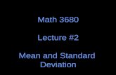 Math 3680 Lecture #2 Mean and Standard  Deviation