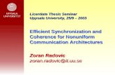 Licentiate Thesis Seminar Uppsala University, 25/9 – 2003 Efficient Synchronization and