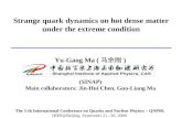 Strange quark dynamics on hot dense matter under the extreme condition