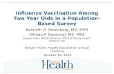 Influenza Vaccination Among Two Year Olds in a Population-Based Survey