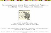 Incarceration among Non-custodial Parents: Findings from Maryland Research