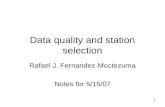 Data quality and station selection