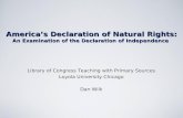 America’s Declaration of Natural Rights: An Examination of the Declaration of Independence