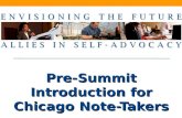 Pre-Summit Introduction for  Chicago  Note-Takers