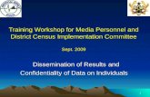 Training Workshop for Media Personnel and District Census Implementation Committee Sept. 2009