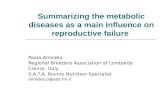 Summarizing the metabolic diseases as a main influence on reproductive failure