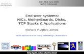 End-user systems: NICs, MotherBoards, Disks,  TCP Stacks & Applications