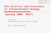 The Politics and Economics of International Energy  (Spring 2009- E657)
