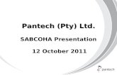Pantech (Pty) Ltd. SABCOHA Presentation  12 October 2011