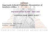ASPASA Aggregate & Sand Producers Association of Southern Africa
