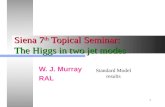 Siena 7 th  Topical Seminar: The Higgs in two jet modes