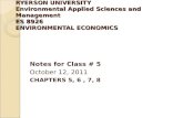 RYERSON UNIVERSITY Environmental Applied  Sciences and Management ES 8926 ENVIRONMENTAL  ECONOMICS