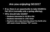 Are you enjoying GG101?
