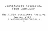 Certificate Retrieval from OpenLDAP The X.509 attribute Parsing Server (XPS)
