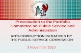 ANTI-CORRUPTION INITIATIVES BY THE PUBLIC SERVICE COMMISSION 3 November 2010