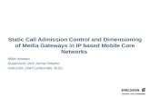 Static Call Admission Control and Dimensioning of Media Gateways in IP based Mobile Core Networks