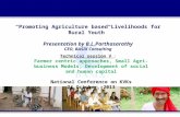 “Promoting Agriculture based Livelihoods for Rural Youth” Presentation by B.L.Parthasarathy