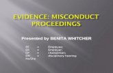 EVIDENCE: MISCONDUCT PROCEEDINGS