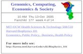 Genomics, Computing, Economics & Society