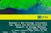Myanmar’s New Foreign Investment Law, Rules and Notification with Respect to Energy Matters