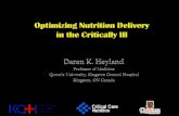 Optimizing Nutrition Delivery  in the Critically Ill