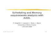 Scheduling and Memory requirements analysis with AADL F. Singhoff, J. Legrand, L. Nana, L. Marcé