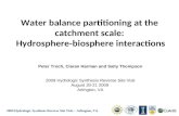 Water balance partitioning at the catchment scale:  Hydrosphere-biosphere interactions