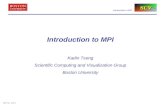 Introduction to MPI Kadin Tseng Scientific Computing and Visualization Group Boston University