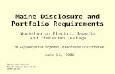 Maine Disclosure and Portfolio Requirements