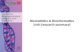 Biostatistics & Bioinformatics Unit (research summary)