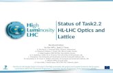 Status of Task2.2  HL-LHC Optics and Lattice