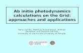 Ab initio photodynamics calculations on the Grid: approaches and applications