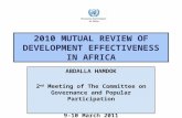 2010 MUTUAL REVIEW OF DEVELOPMENT EFFECTIVENESS IN AFRICA