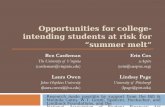 Opportunities for college-intending students at risk for  “ summer melt ”