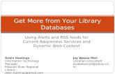 Using Alerts and RSS feeds for Current Awareness Services and Dynamic Web Content