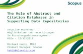 The Role of Abstract and Citation Databases in Supporting Data Repositories