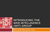 Introducing the  Web Intelligence (WIT) Group